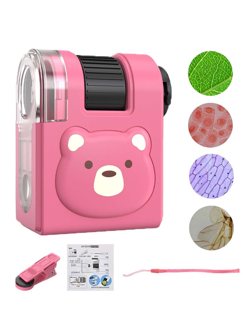 Childrens Microscope Set, Handheld Mini Microscope Kids, LED Illumination Educational Science Toys, for Kids Student Adults Microbiological Observation Lab Study, Educational Kit - Image 1