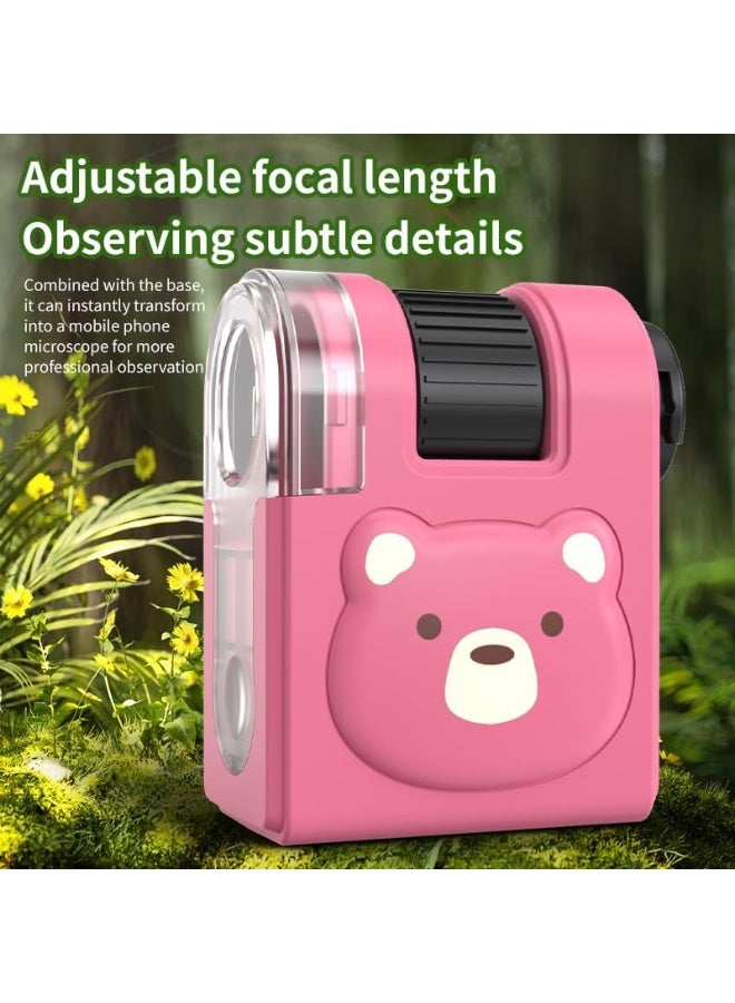 Childrens Microscope Set, Handheld Mini Microscope Kids, LED Illumination Educational Science Toys, for Kids Student Adults Microbiological Observation Lab Study, Educational Kit - Image 5
