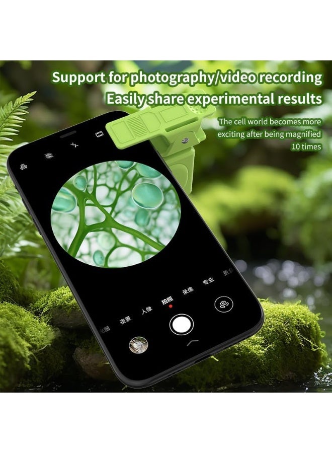 Childrens Microscope Set, Handheld Mini Microscope Kids, LED Illumination Educational Science Toys, for Kids Student Adults Microbiological Observation Lab Study, Educational Kit - Image 3