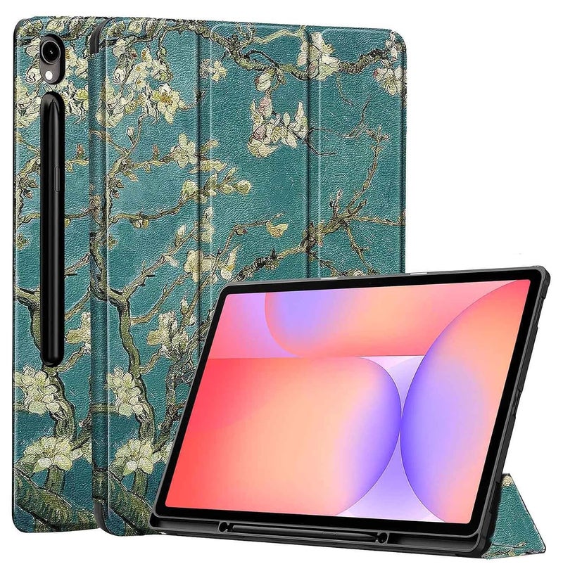 ProElite Cover for Samsung Galaxy Tab S10 Lite 10.9"/ Tab S9 FE 10.9 inch/Tab S10 FE/Tab S9 11" Cover, Soft Flexible Flip Case Cover with S Pen Holder, Auto Sleep Wake, [Recoil Series] - Flowers - Image 1