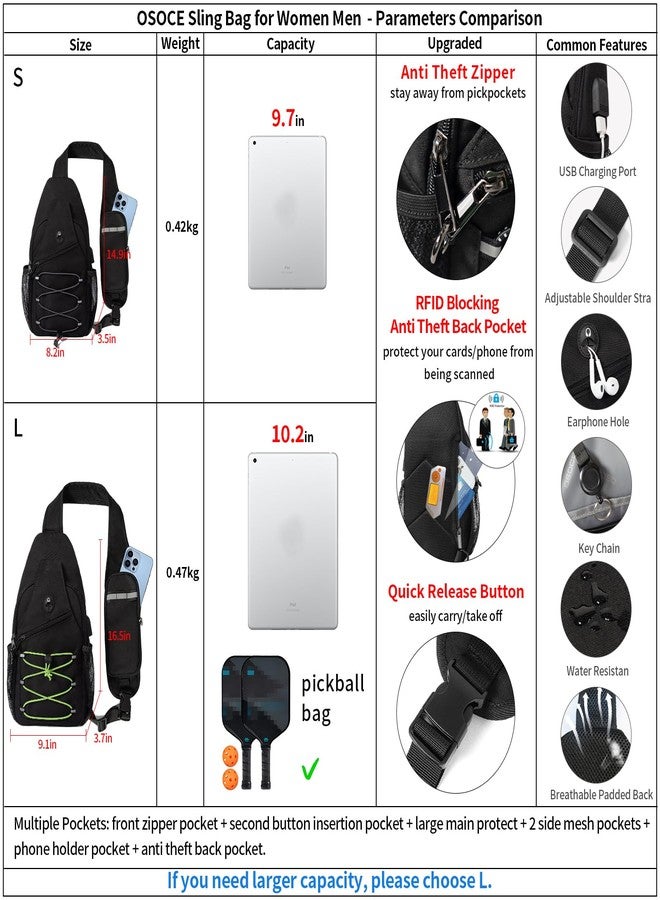 OSOCE Crossbody Bags for Men and Women, RFID Anti Theft Zipper Sling Bags for Special Occasions. - Image 2
