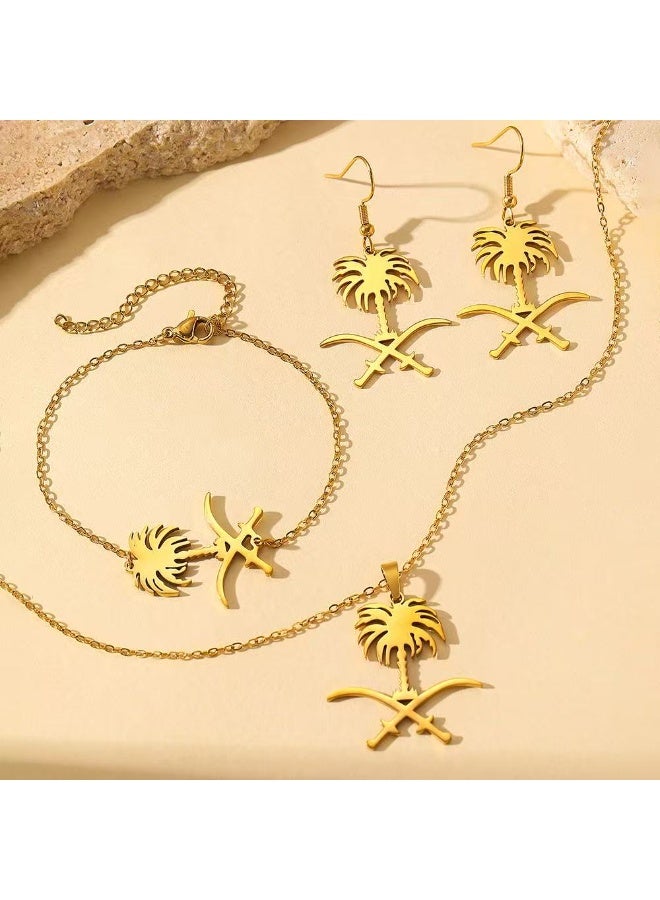 daydayup 3 fashionable palm tree pendant necklaces, bracelets, earrings set accessories - Image 5