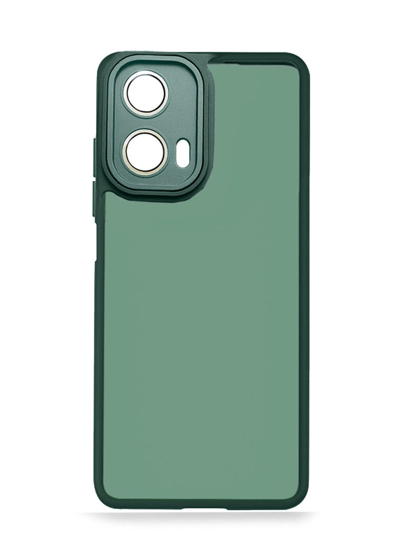 Wtech Motorola Moto G24 Power 4G 2024 Hybrid Silicone With Translucent Back Protective Lens Shield Case Cover Dark Green - Image 3