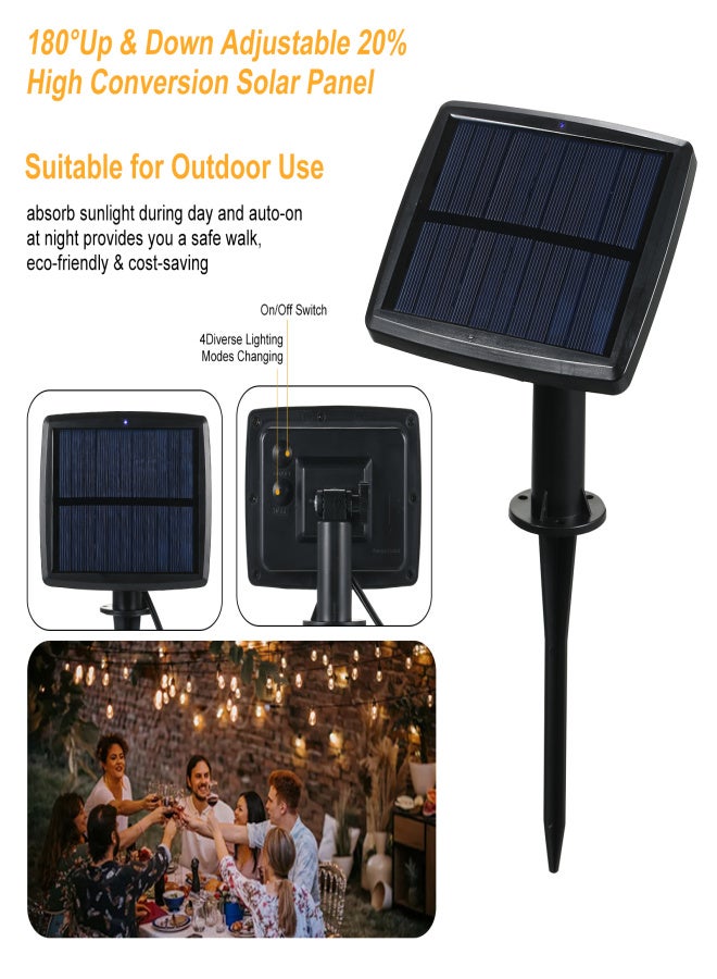 Solar Powered Operated G40 Globe Fairy String Light Outdoor Hanging Lamp Quick Flash/ Slow Flash/ Constant Bright/ Jump Flash 4 Diverse Lighting Mode with Power-off Memory Function IP44 - Image 4