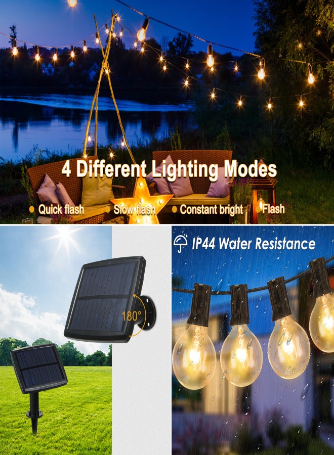 Solar Powered Operated G40 Globe Fairy String Light Outdoor Hanging Lamp Quick Flash/ Slow Flash/ Constant Bright/ Jump Flash 4 Diverse Lighting Mode with Power-off Memory Function IP44 - Image 3
