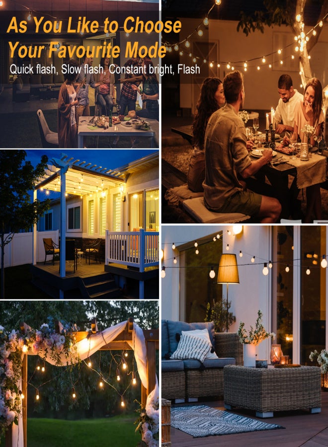 Solar Powered Operated G40 Globe Fairy String Light Outdoor Hanging Lamp Quick Flash/ Slow Flash/ Constant Bright/ Jump Flash 4 Diverse Lighting Mode with Power-off Memory Function IP44 - Image 5