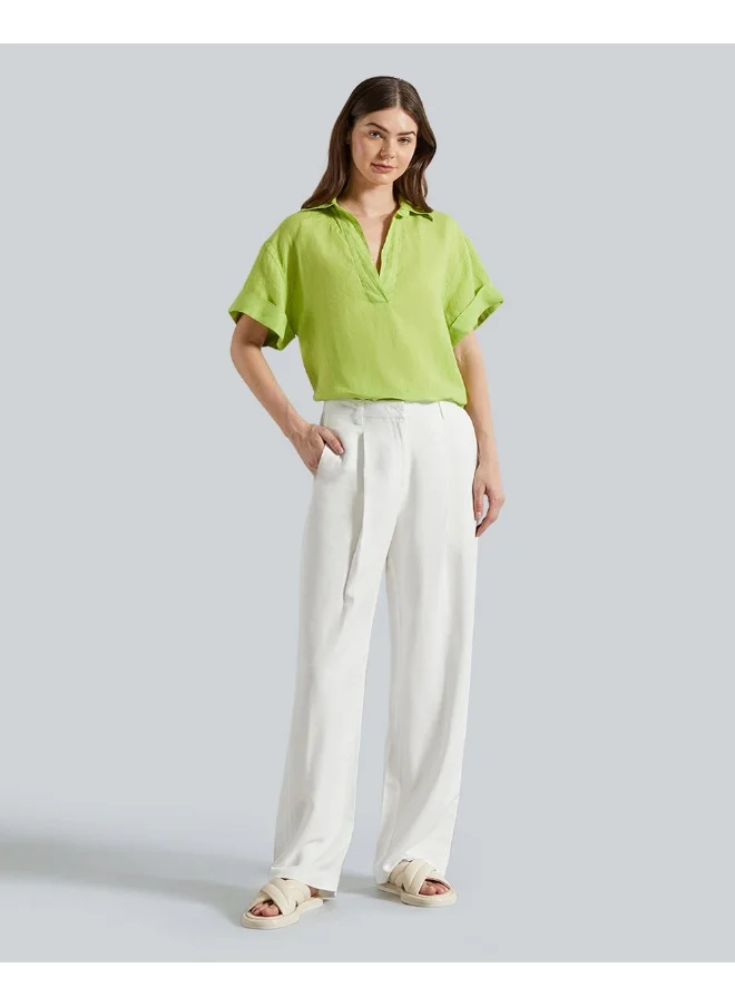 غانت Rel Linen Popover Short Sleeve Shirt