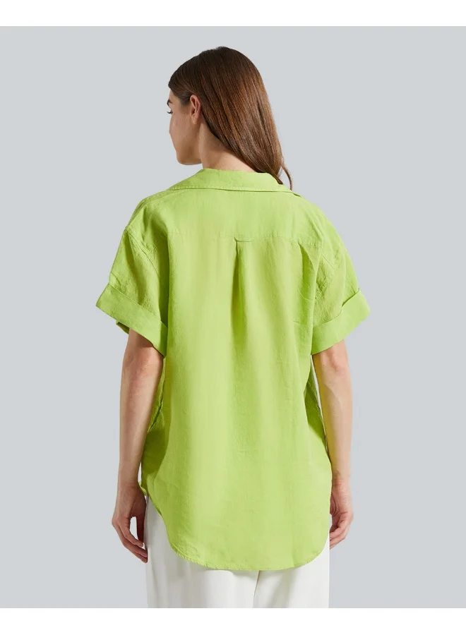 GANT Rel Linen Popover Short Sleeve Shirt