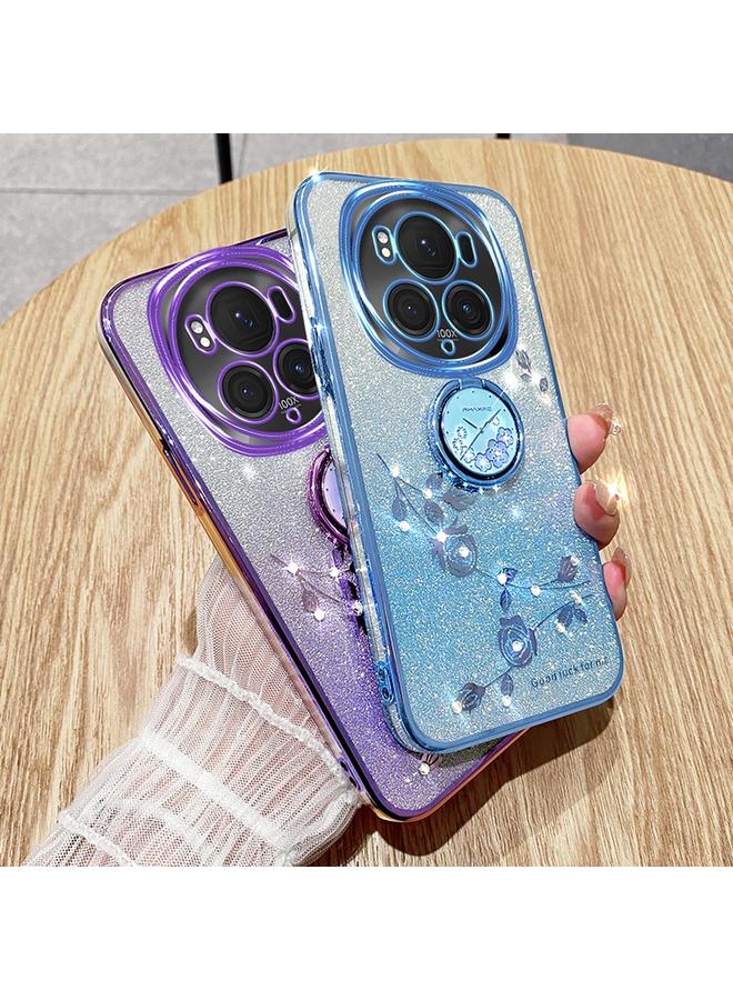 Green Tiger Case For Honor Magic6 Pro Gradient Glitter Immortal Flower Ring All-inclusive Phone Case  - Image 3