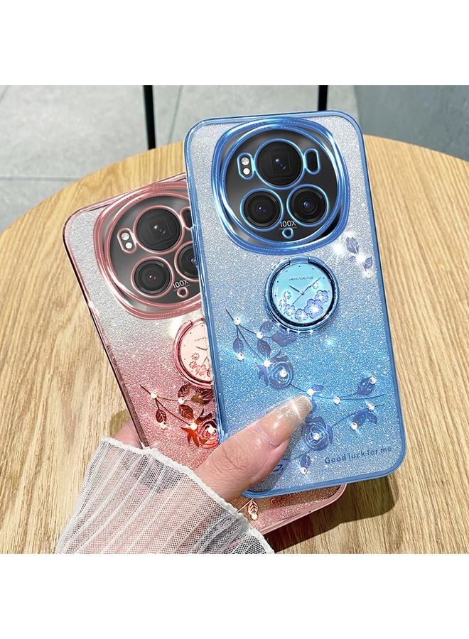 Green Tiger Case For Honor Magic6 Pro Gradient Glitter Immortal Flower Ring All-inclusive Phone Case  - Image 4
