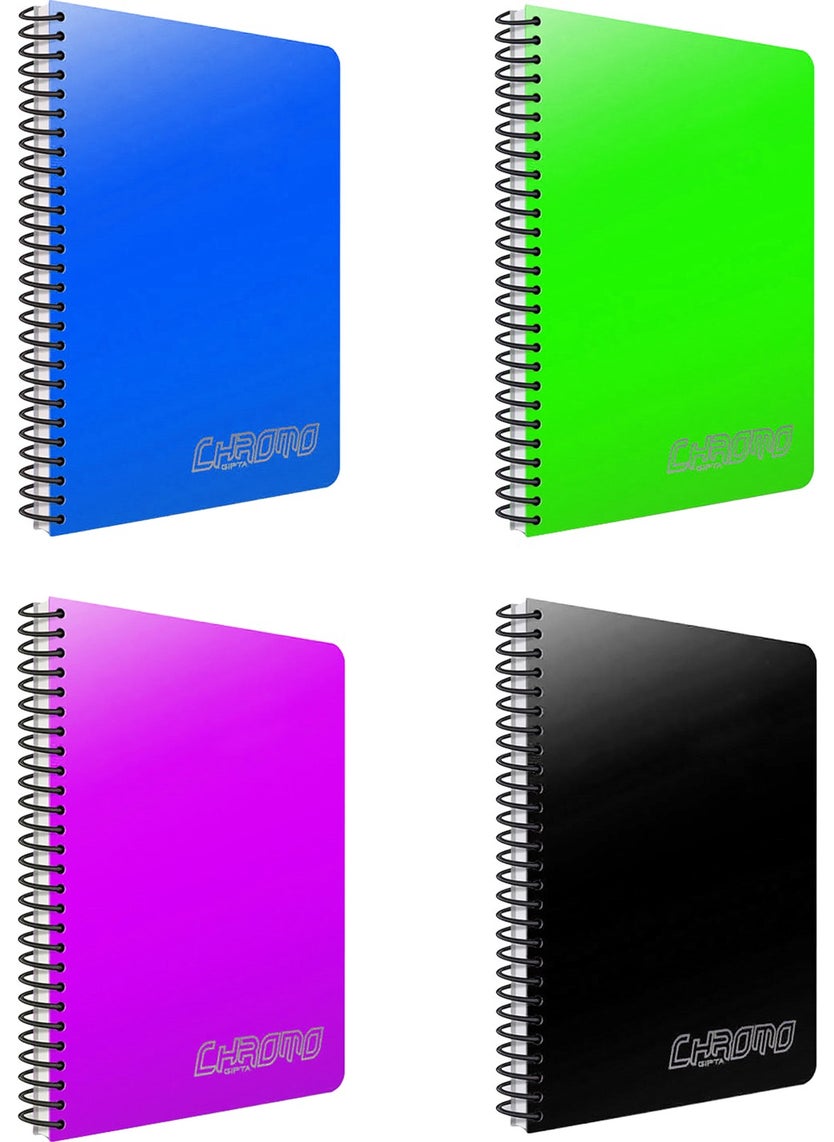 Gıpta Chromo A4 80 Yp. Pp Cover Spiral Notebook - Checkered 4-Piece 