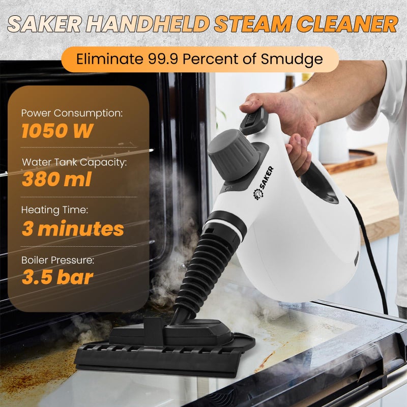 Saker Handheld Steam Cleaner New,Portable Steam Cleaner for Home,1050W Steam Cleaner,8 Fiber Cloths for Quick Heating & Deep Cleaning of Floors, Cars, and Kitchen - Image 2