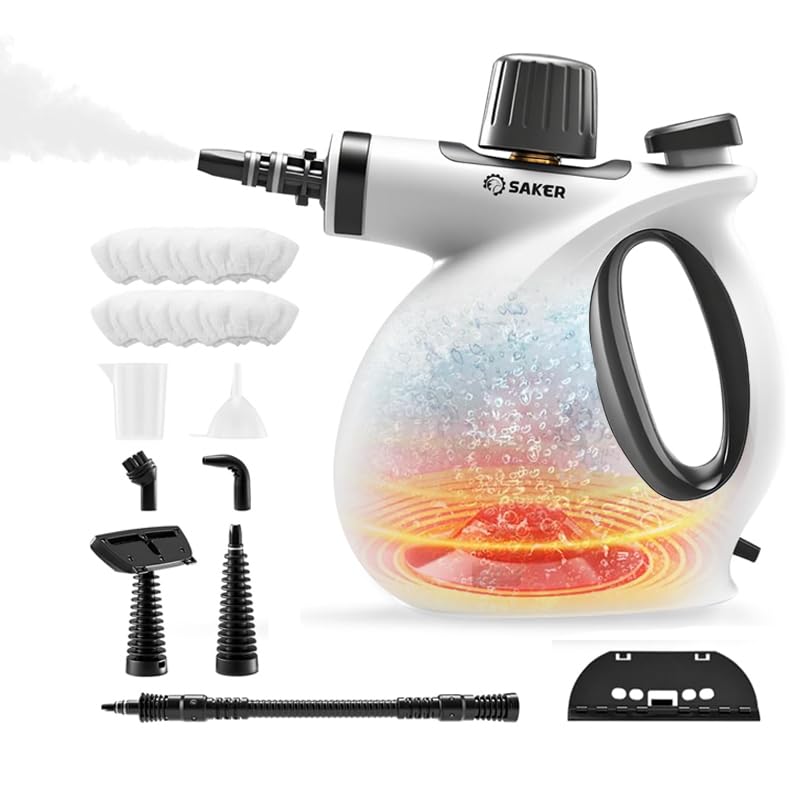 Saker Handheld Steam Cleaner New,Portable Steam Cleaner for Home,1050W Steam Cleaner,8 Fiber Cloths for Quick Heating & Deep Cleaning of Floors, Cars, and Kitchen - Image 1