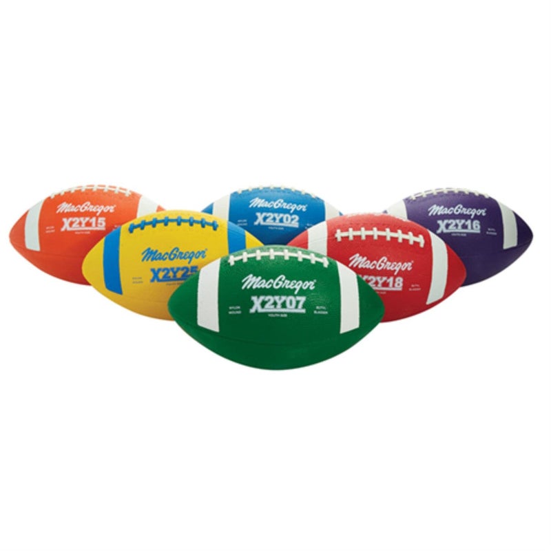 Youth Size Footballs Mulitcolor Set of 6