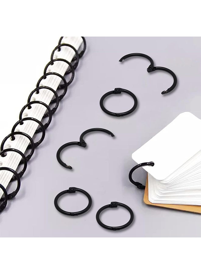 سويت لايف حلقات ملفات صغيرة 0.8 بوصة، حلقات كتب 50 قطعة، حلقات بطاقات تعليمية، حلقات بطاقات فهرسة، حلقات ملفات أوراق مفكوكة، مشابك حلقات سوداء، حلقات معدنية لبطاقات الفهرسة وحلقات للورق.  - Image 3
