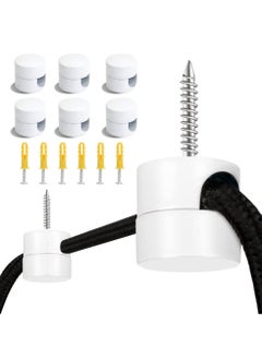 Excefore Swag Hook for Chandelier Ceiling Lights Cable, 6 Pack Metal Swag Hooks for Ceiling Hanging Lights, Pendant Light Hook for Ceiling Lamp, White Ceiling Hooks  - Image 1