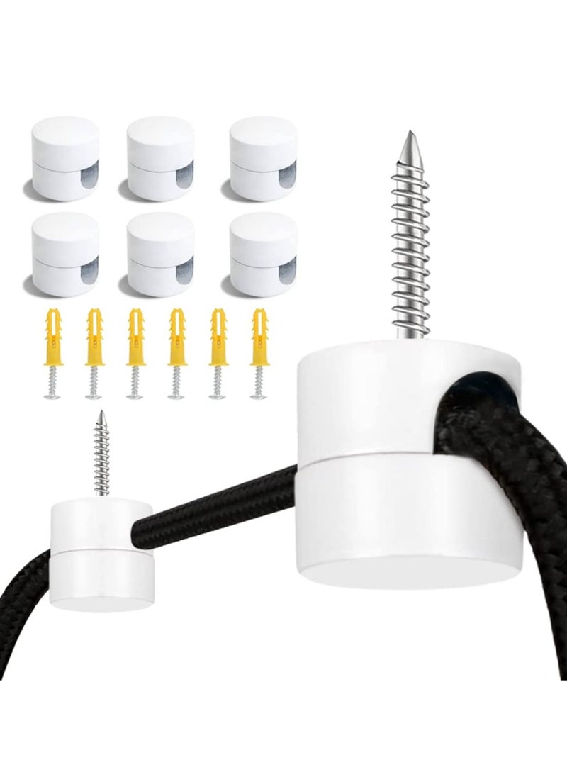 Excefore - Swag Hook for Chandelier Ceiling Lights Cable, 6 Pack Metal Swag Hooks for Ceiling Hanging Lights, Pendant Light Hook for Ceiling Lamp, White Ceiling Hooks - Image 1