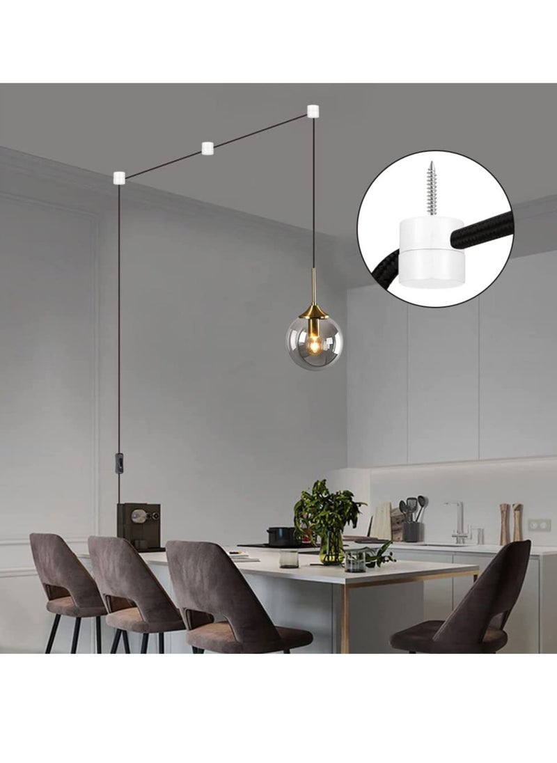 Excefore - Swag Hook for Chandelier Ceiling Lights Cable, 6 Pack Metal Swag Hooks for Ceiling Hanging Lights, Pendant Light Hook for Ceiling Lamp, White Ceiling Hooks - Image 1