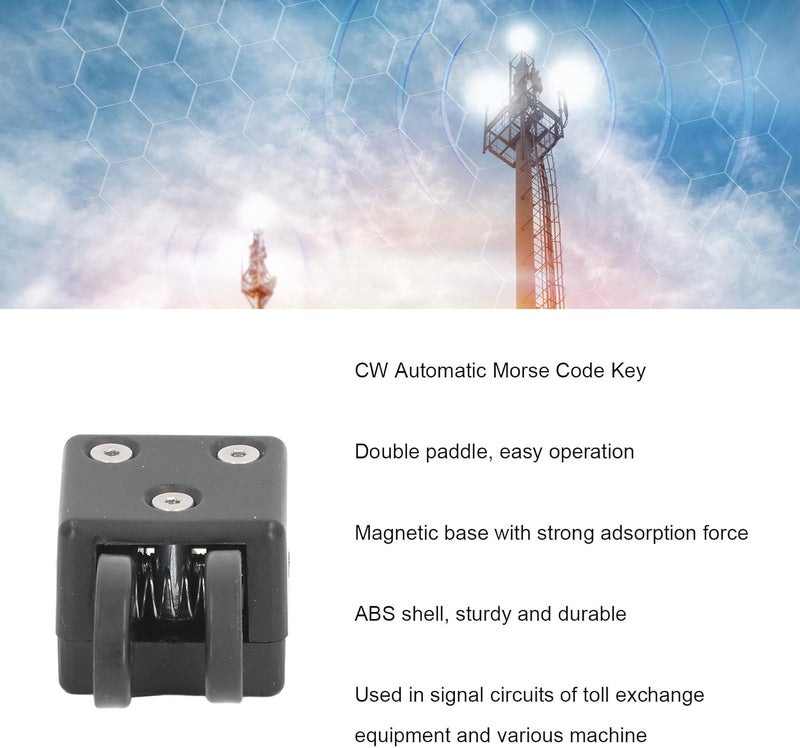 مجموعة مفاتيح رمز مورس من فوسا (Fosa Morse Code Key Kit)، مفتاح للتلغراف بنظام CW، مفتاح رمز مورس أوتوماتيكي بمجدافين مزدوجين، مزود بقاعدة مغناطيسية، سهل التركيب. - Image 3