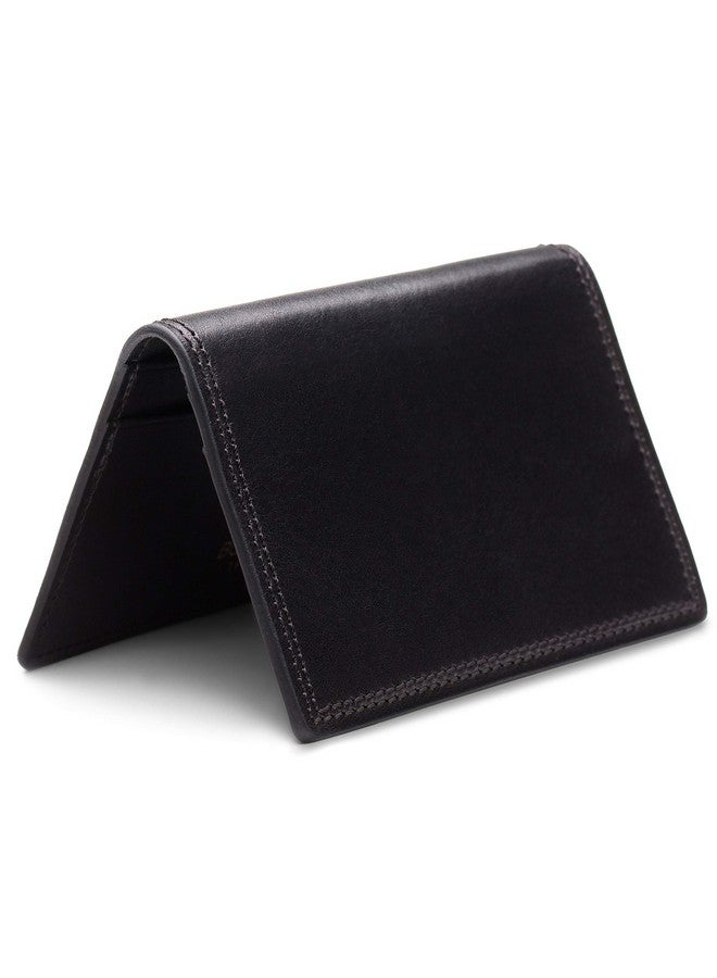 Bosca Men'S Leather Card Holder Wallet - Slim, Front Pocket Design, 4 Card Slots Calling Card & Id Case For Men - Black  - Image 2