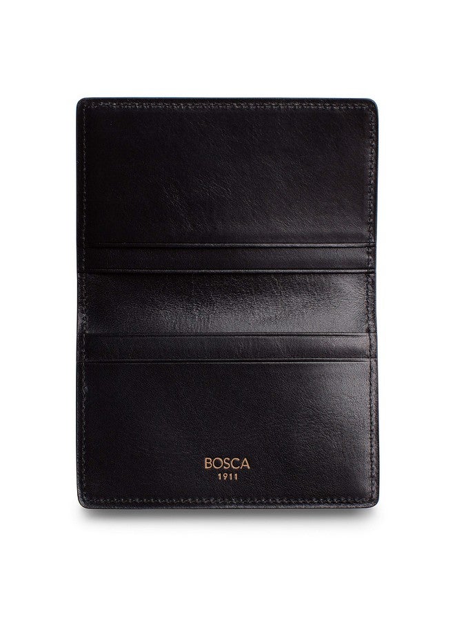 Bosca Men'S Leather Card Holder Wallet - Slim, Front Pocket Design, 4 Card Slots Calling Card & Id Case For Men - Black  - Image 4