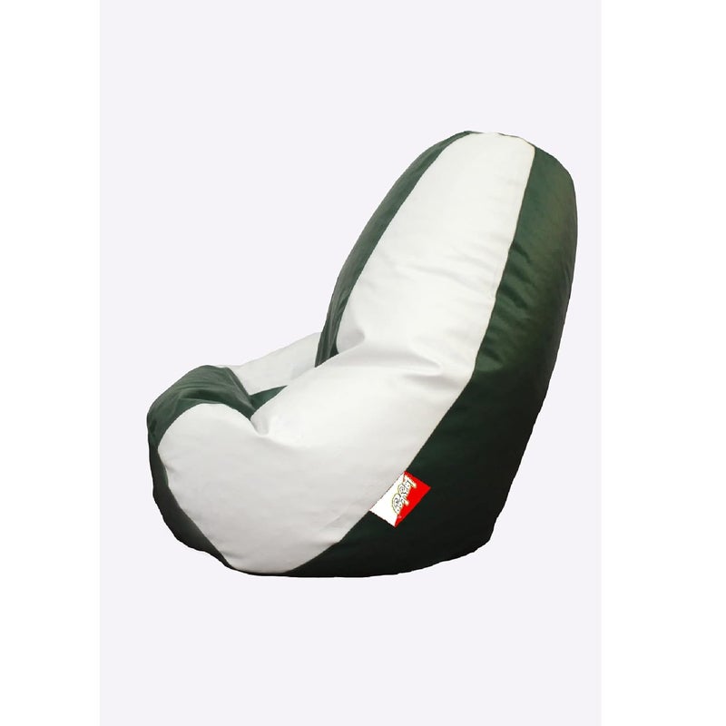 LAZYBAG كرسي بيم باج LAZYBAG للأطفال غطاء بيم باج XXXXL للعب ألعاب الفيديو أو الاسترخاء للفصول الدراسية ورياض الأطفال والمكتبات أو العمل من المنزل باللونين الأبيض والأخضر بحجم 4XL - Image 4