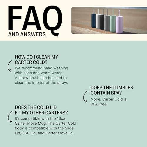 Fellow 20 oz Carter Cold Water Bottle for Water, Iced Tea, Coffee, Smoothies, Iced Coffee & more - Stainless Steel Vacuum-Insulated Iced Coffee tumbler with Spill Resistant lid and straw - Sienna - Image 2
