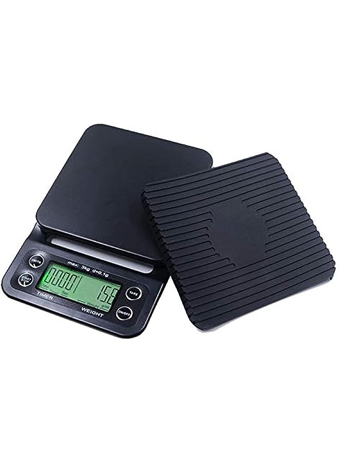 PROMASS ميزان قهوة مع مؤقت - ميزان طاولة الخَبز V60 لتقطير القهوة، ميزان مطبخ إلكتروني رقمي صغير مع مؤقت 0.1-3000G للوزن بواسطة Q CaffeineHouse777 - Image 1