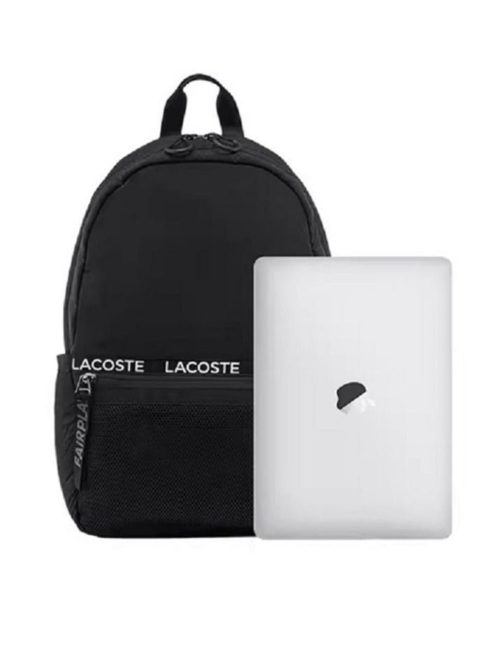 LACOSTE حقيبة ظهر كلاسيكية للرجال من لاكوست باللون الأسود - Image 4