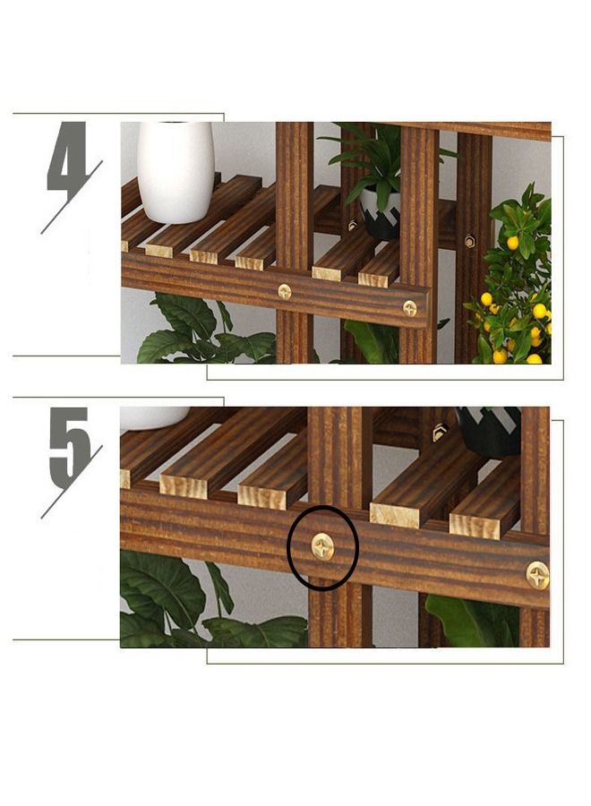 fashionhome حامل نباتات وزهور خشبي متعدد الطبقات 56 × 25 × 68 سم  - Image 4