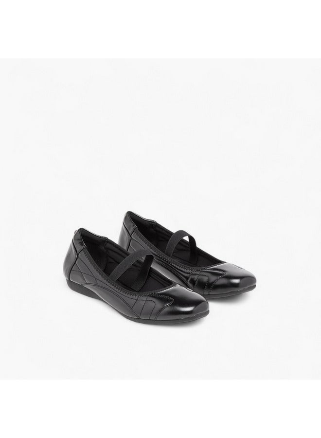 Celeste Women's Textured Ballerina Shoes with Elasticated Strap  - Image 1