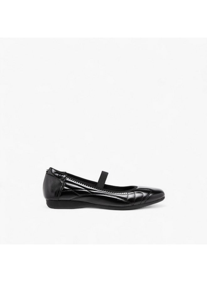 Celeste Women's Textured Ballerina Shoes with Elasticated Strap  - Image 3