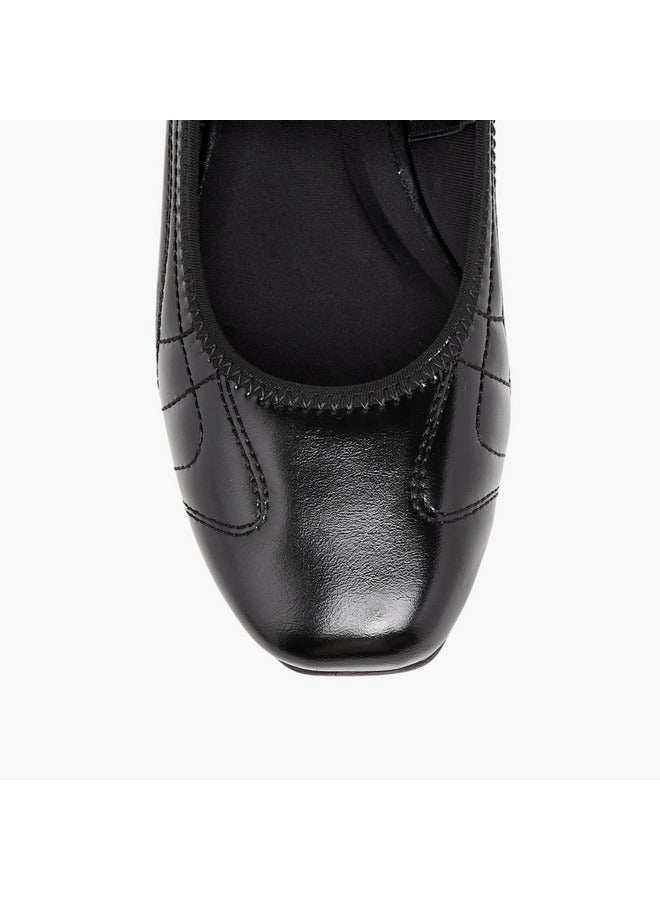 Celeste Women's Textured Ballerina Shoes with Elasticated Strap  - Image 4