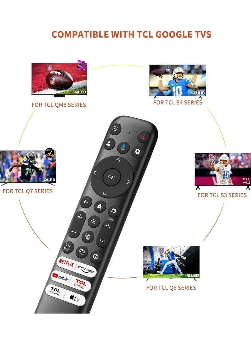 Voice Replacement Remote for TCL-Google-TV-Remote, Compatible with TCL Q6/Q7/QM8/S3/S4 Series