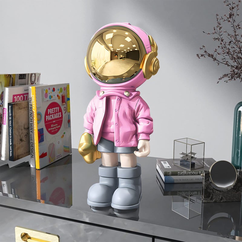 EZ4ENCE Astronaut Statues Spaceman Sculpture Modern Arts Gifts Pink Figurine Ornament Room Decor for Men,Home and Crafts Desktop Accessories Tabletop Decoration, Living Room, Office, Bookshelfâ€¦ - Image 4