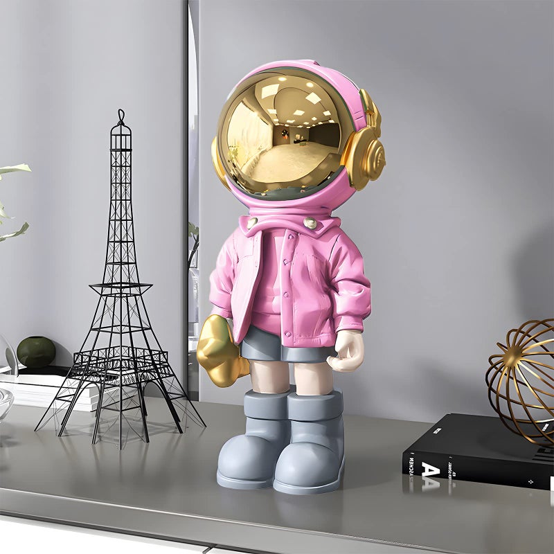 EZ4ENCE Astronaut Statues Spaceman Sculpture Modern Arts Gifts Pink Figurine Ornament Room Decor for Men,Home and Crafts Desktop Accessories Tabletop Decoration, Living Room, Office, Bookshelfâ€¦ - Image 3
