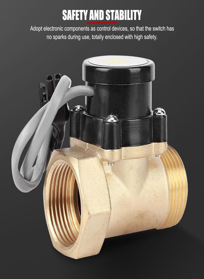 EVTSCAN 0 to 110V AC 0.2A Brass Water Flow Switch for Booster Pump, Automatic Activation, 1 inch Thread InletOutlet, 1.5Lmin Flow, Plug and Play - Image 5