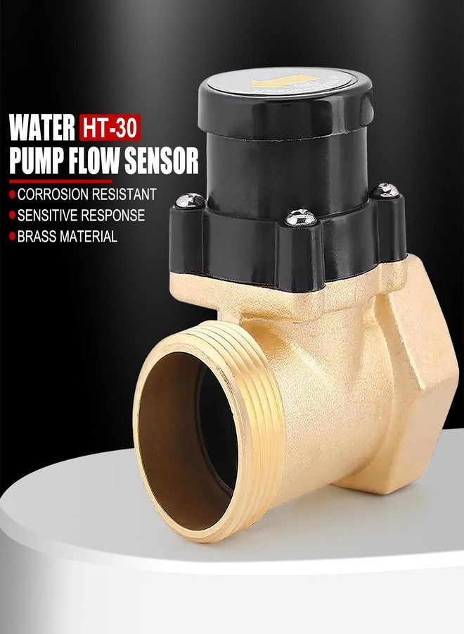 EVTSCAN 0 to 110V AC 0.2A Brass Water Flow Switch for Booster Pump, Automatic Activation, 1 inch Thread InletOutlet, 1.5Lmin Flow, Plug and Play - Image 3
