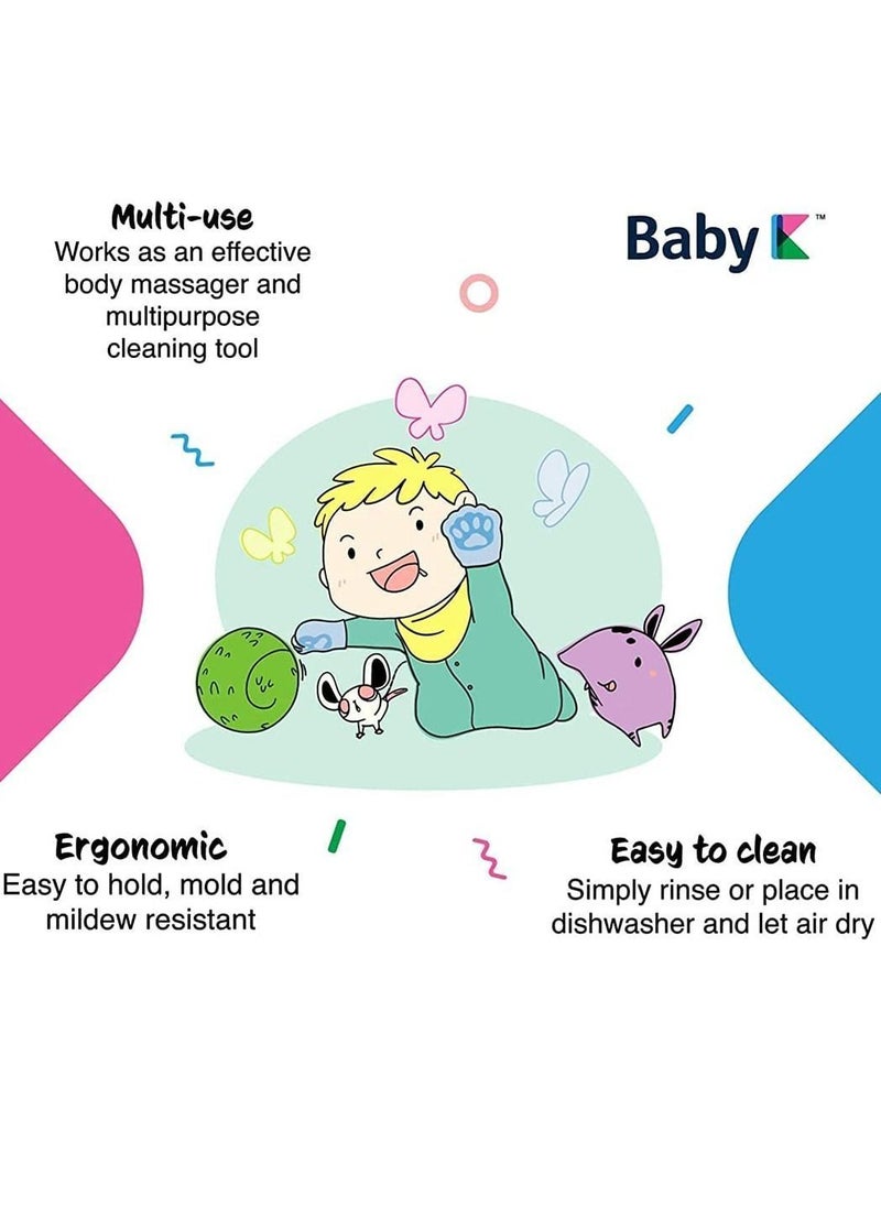Y&D Bath Brush, 2Pcs Bunny Shape Silicone Baby Cradle Cap Exfoliate and Massage, Shampoo Scalp Scrubbie for Hair Care Body  - Image 4