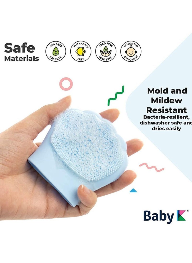 Y&D Bath Brush, 2Pcs Bunny Shape Silicone Baby Cradle Cap Exfoliate and Massage, Shampoo Scalp Scrubbie for Hair Care Body  - Image 3