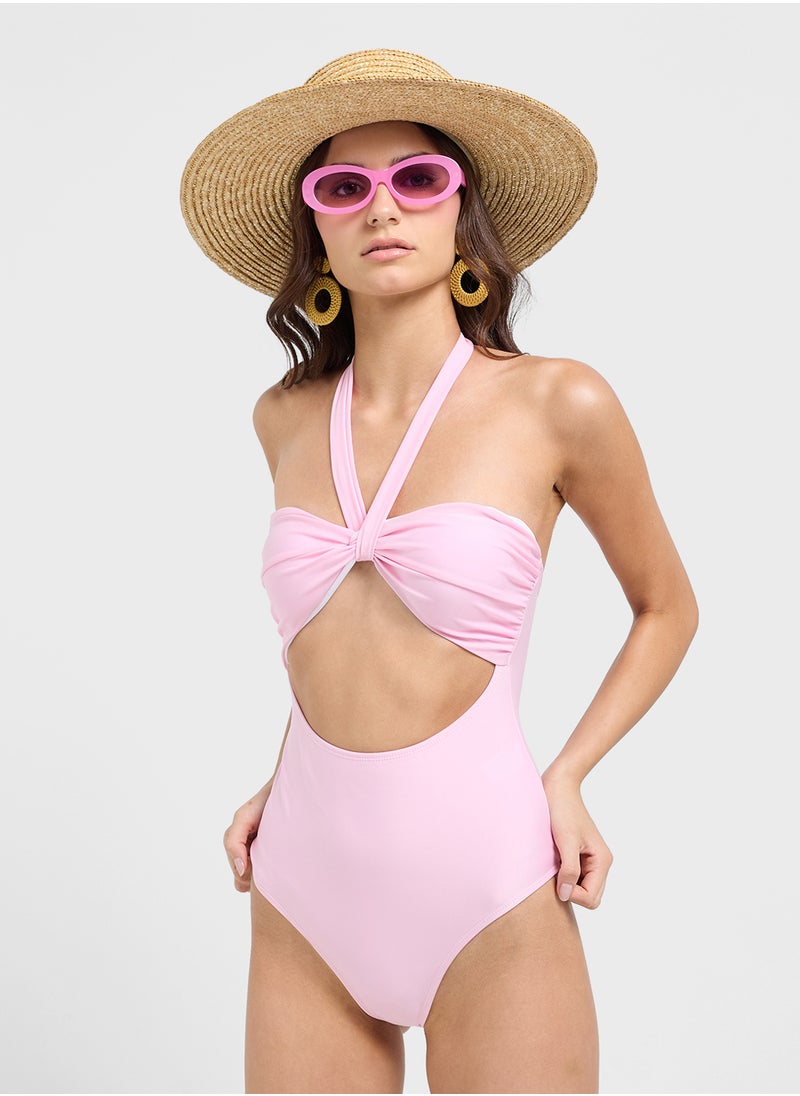 Ginger Halter Neck Cutout Detail Swimsuit  - Image 1