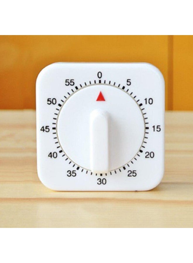 60 Minutes Kitchen Timer Count Down Alarm Reminder White Square Mechanical Timer for Kitchen  - Image 4