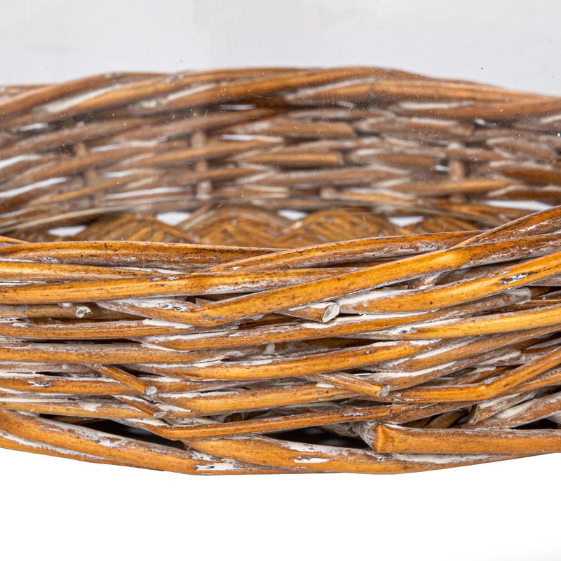 Creative Co-Op Round Glass Cloche with Woven Willow Base, Clear - Image 5