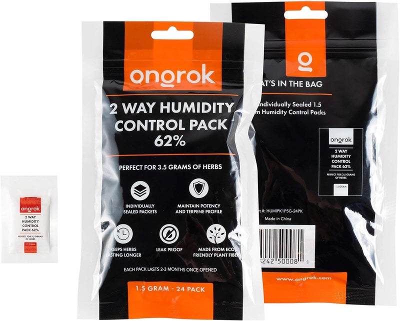 ONGROK 2 Way Humidity Control Packets, 62% RH, Each Pack Good for up to 1/8 oz, 24 Pack - Image 1