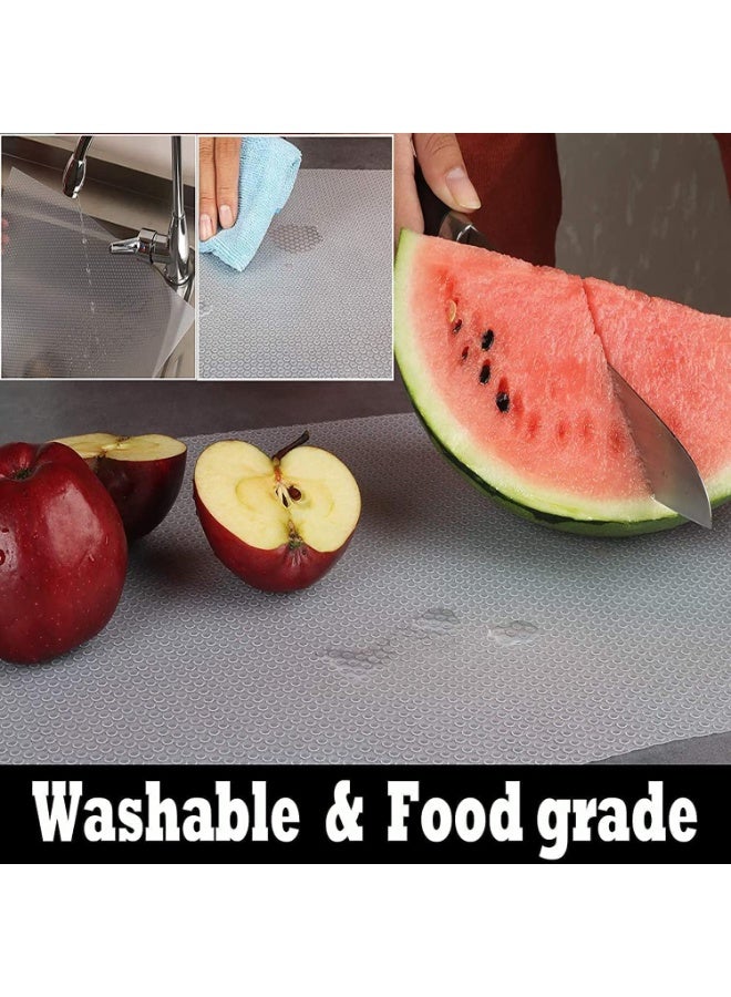 3 Rolls Shelf Liner, Non Adhesive Cabinet Liner Mat, Waterproof Non Slip Eva Mat, Can Be Used for Fridge Drawers, Shelves, Cabinets, Storage, Kitchen, Rug Pad and Desks, White - Image 4