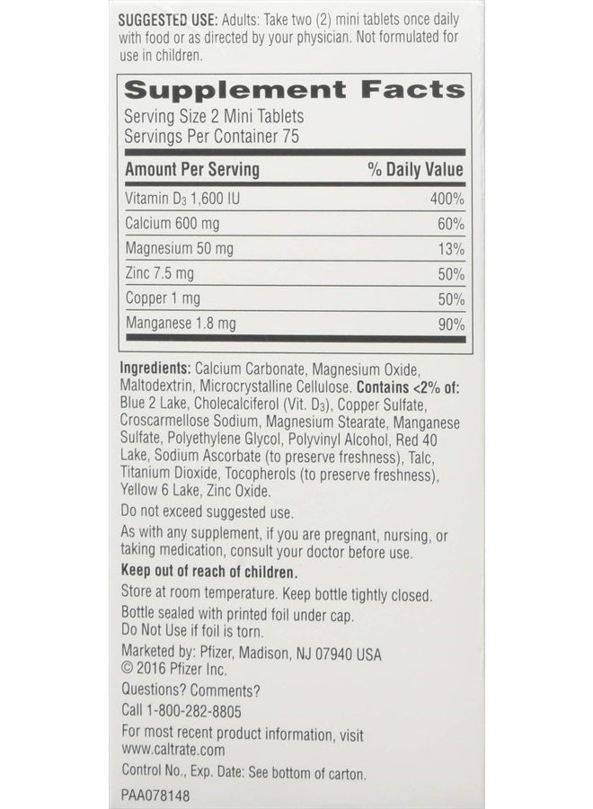 Caltrate Minis + Minerals Size 150ct Caltrate Minis + Minerals ,150 Count (Pack of 2) - Image 2