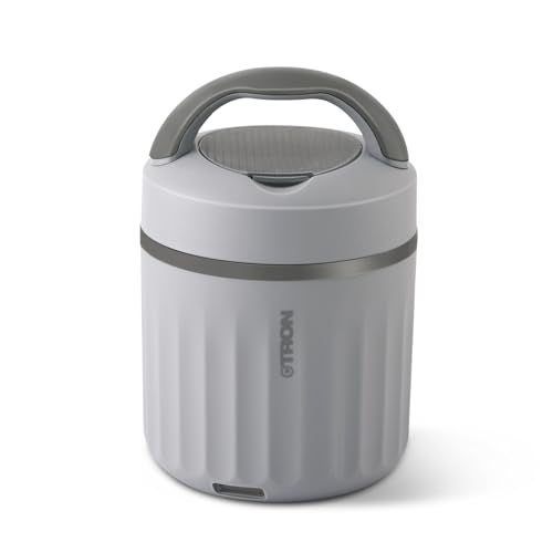Jaypee Plus Etron Auto Cut Off Electric Lunch Box with 3 Stainless Steel containers 300X3 ml Lunch Box for Office, Travel Easy to Carry Handle Convenience case for Power Cord Food Grade,Light Grey - Image 1