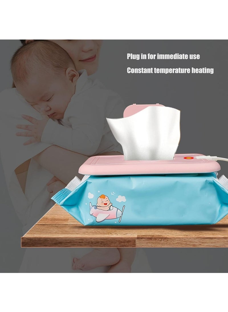 Wipes Warmer, Baby Wipe Heater, Warm Wipes For Babies, USB-Powered Wipe Warmer, Travel Wipes Warmer, Baby Shower Gifts, Portable Wipes Warmer For Car Use (Pink)  - Image 2