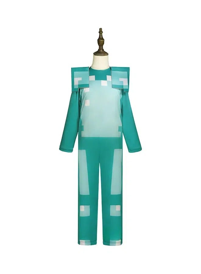 Minecraft diamond armor cosplay game character Performance costumes Headwear + Jumpsuit Two-piece set A gift for Minecraft fans - Image 2
