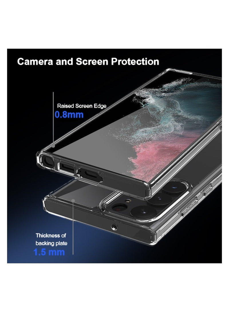 PRIMEEIGHT Transparent Crystal Clear Samsung S22 Ultra ANTI YELLOW Case Shockproof Curved Edges And HD Clear Anti Scratch S22 ultra - Image 5